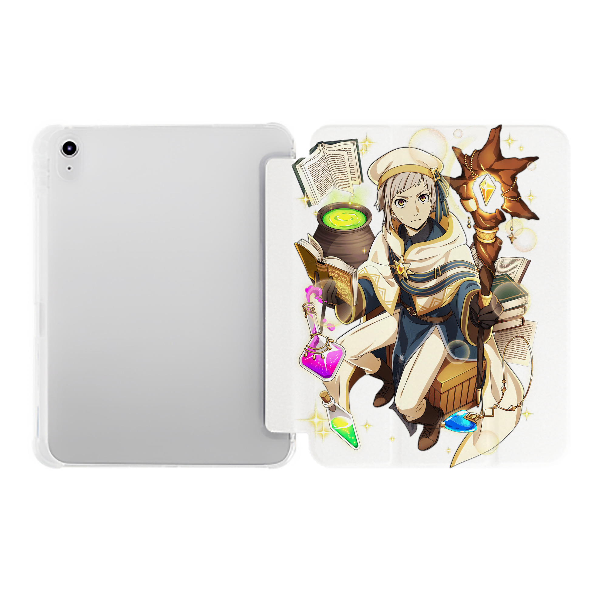 （画像用） 文豪ストレイドッグス Bungo Stray Dogs IPad ケース ペン収納付き 三つ折りスタンド PUレザー×シリコン 対応機種9.5/10.5/10.9インチ